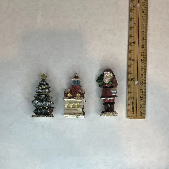 Novelino Pewter Gift Lot of 3 Christmas Church Santa Tree Figure Holiday 2.5" - Picture 2 of 16